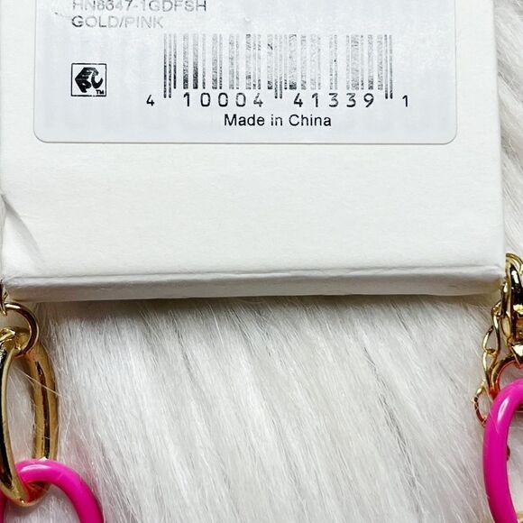 Altar'd State Chain Link Necklace Pink and Gold One Size - Picture 4 of 4